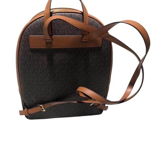 Michael Kors Tan and Black Leather Backpack - Picture 3 of 5